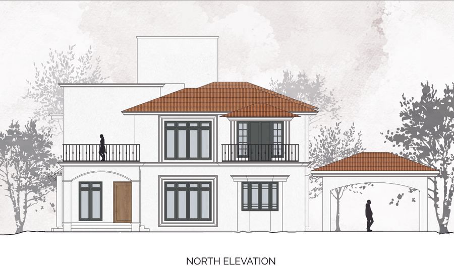 The Whispering Courtyard - Front Elevation